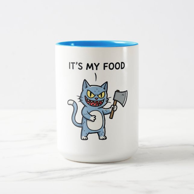 Taza Bicolor Gato Divertido con Hacha (Centro)