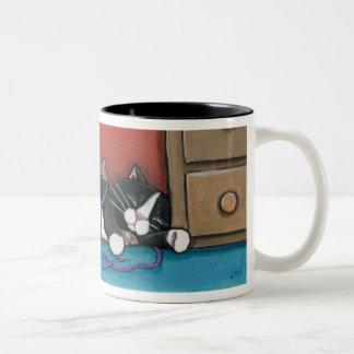Taza Bicolor Gato durmiente y ratones Mug