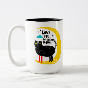 Taza Bicolor Gato en la luna