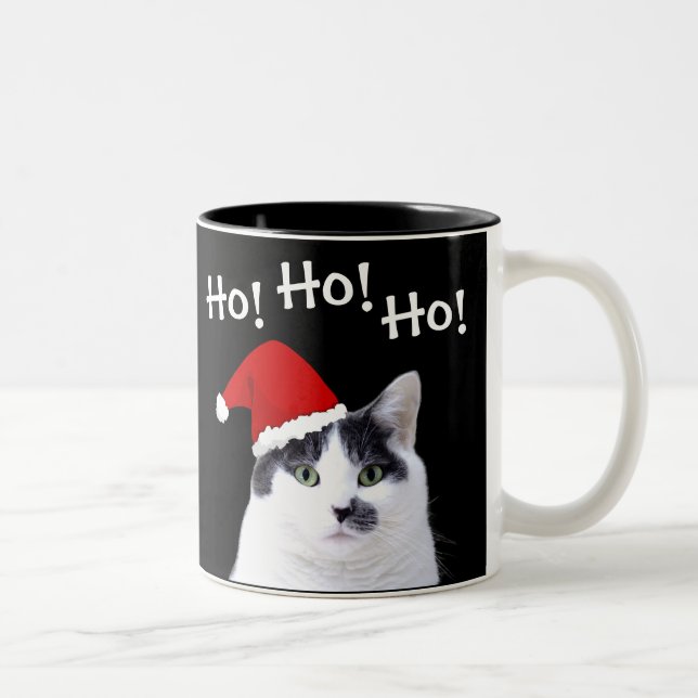 Taza Bicolor Gato en Navidades de Santa Hat (Derecha)
