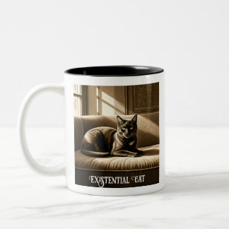 Taza Bicolor Gato existencialista