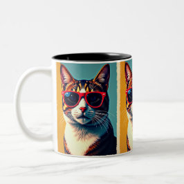 Taza Bicolor gato fresco