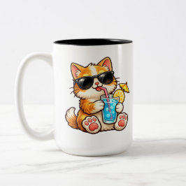 Taza Bicolor Gato fresco de verano