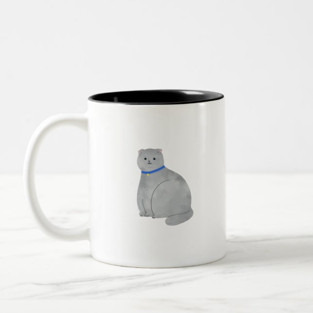 Taza Bicolor Gato frito escocés (Izquierda)
