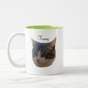 Taza Bicolor Gato gatito tabby lindo