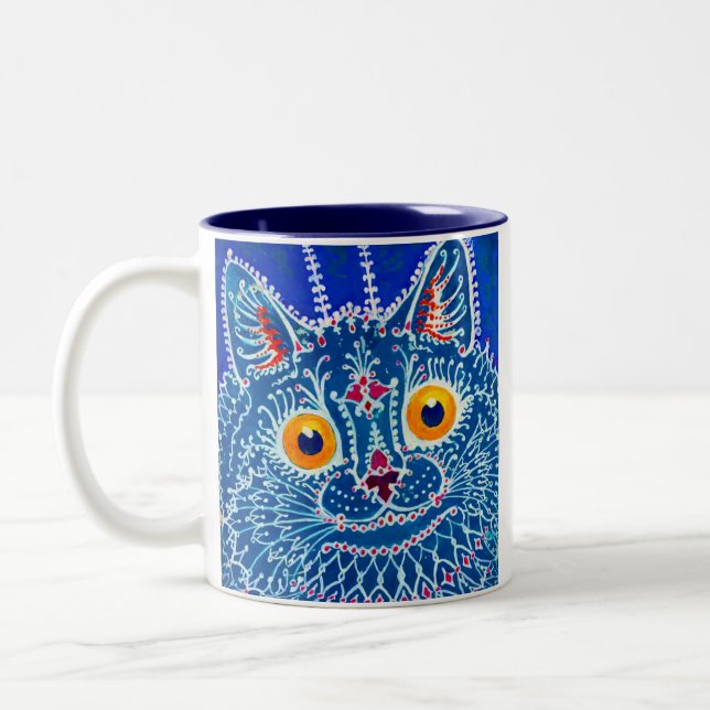 Taza Bicolor Gato gótico azul (Izquierda)