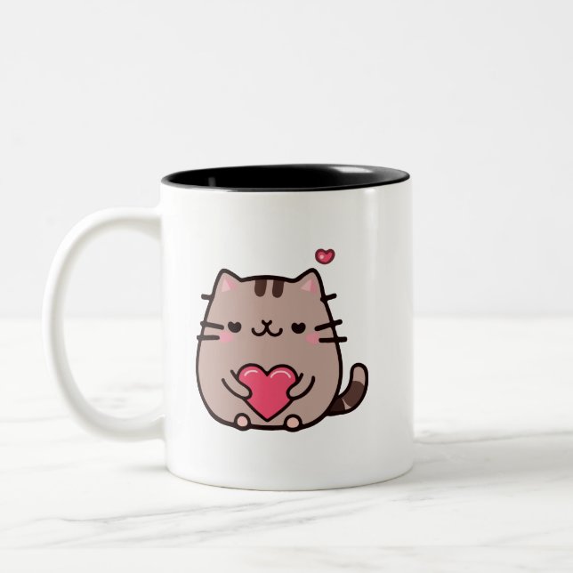 Taza Bicolor gato gris lindo (Izquierda)