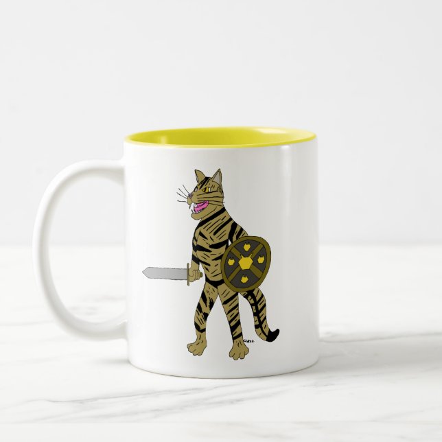 Taza Bicolor Gato guerrero (Izquierda)