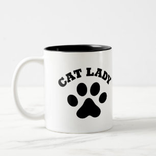 Taza Bicolor Gato Lady Coffee Mug - Regalo para el amante del g
