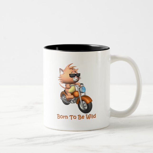 Taza Bicolor Gato - llevado para ser salvaje (Derecha)