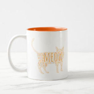 Taza Bicolor Gato MEOW Ginger