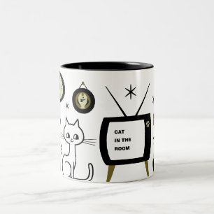 Taza Bicolor Gato moderno