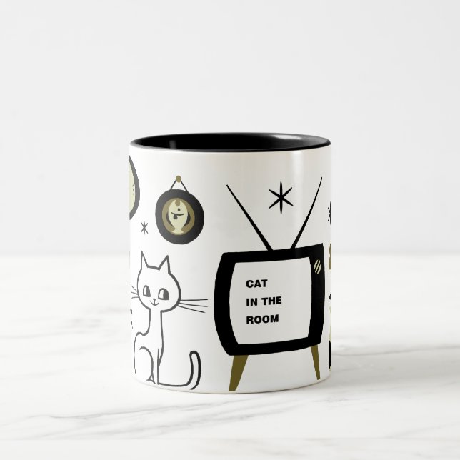 Taza Bicolor Gato moderno (Centro)