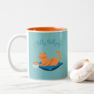 Taza Bicolor Gato Naranja Dilatorio