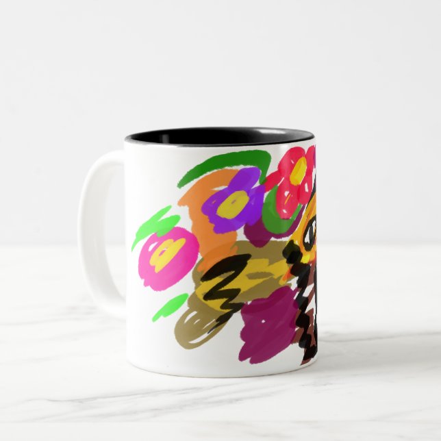 Taza Bicolor Gato Naranja Mejora  (Anverso izquierdo)