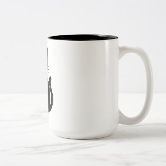 Taza Bicolor Gato negro celestial con luna creciente | Místico 