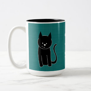 Taza Bicolor Gato negro chiquito