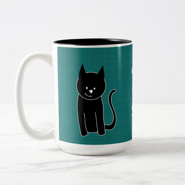 Taza Bicolor Gato negro chiquito (Izquierda)