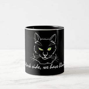 Taza Bicolor Gato negro divertido