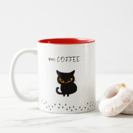 Taza Bicolor Gato negro gruñón más café