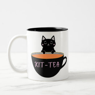 TAZA BICOLOR GATO NEGRO KIT-TEA
