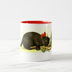 Taza Bicolor Gato negro lujoso