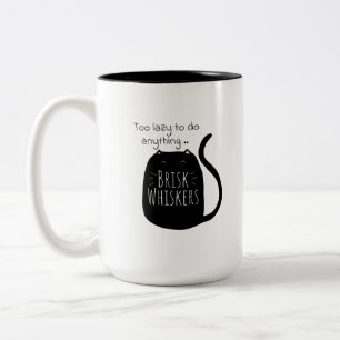 Taza Bicolor Gato negro perezoso Mug
