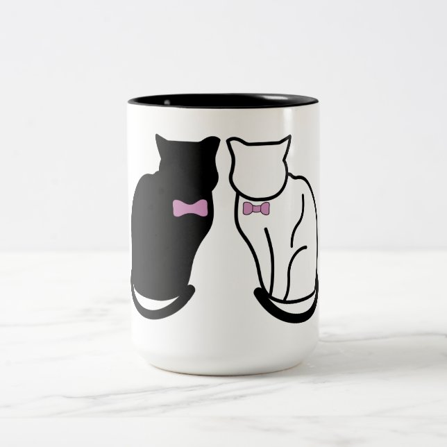 Taza Bicolor Gato negro y blanco (Centro)