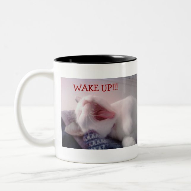 Taza Bicolor Gato que bosteza (Izquierda)