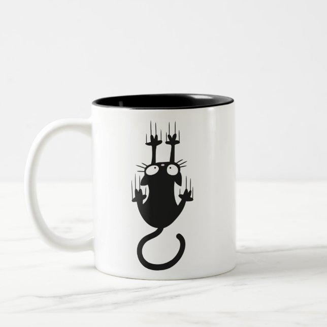 Taza Bicolor Gato que cae (Izquierda)