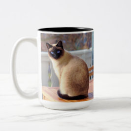 Taza Bicolor Gato sagrado siamés