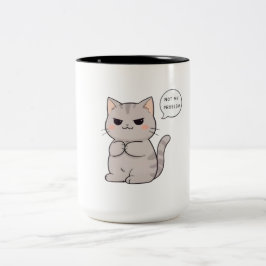 Taza Bicolor Gato sin preocupaciones "No es mi problema" Diseño