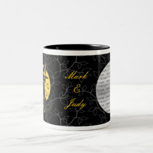 Taza Bicolor Gato y búho Boda Mug