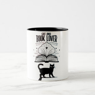 Taza Bicolor Gato y peluca de los libros