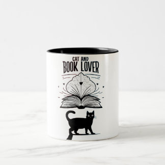 Taza Bicolor Gato y peluca de los libros
