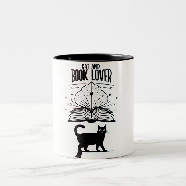 Taza Bicolor Gato y peluca de los libros (Centro)