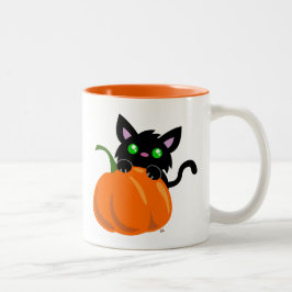 Taza Bicolor Gato y tafetán de calabaza