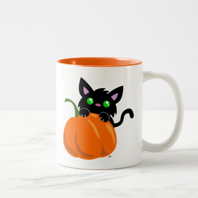 Taza Bicolor Gato y tafetán de calabaza (Derecha)
