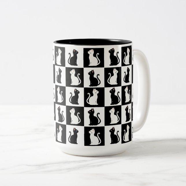 Taza Bicolor gatos (Anverso derecho)
