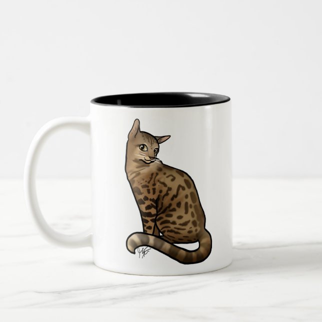 Taza Bicolor Gatos bengalíes con abrigos rayados (Izquierda)