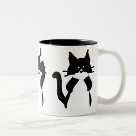 Taza Bicolor Gatos Blancos y Negros | Tres Gatitos Sabios