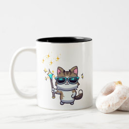 Taza Bicolor Gatos Cuidados Con Gafas De Gafas De Magia Estrell