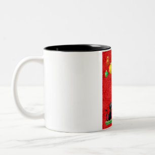 TAZA BICOLOR GATOS CURIOSOS EN NAVIDADES