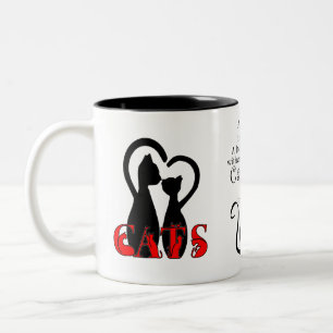 Taza Bicolor Gatos de pareja en casa