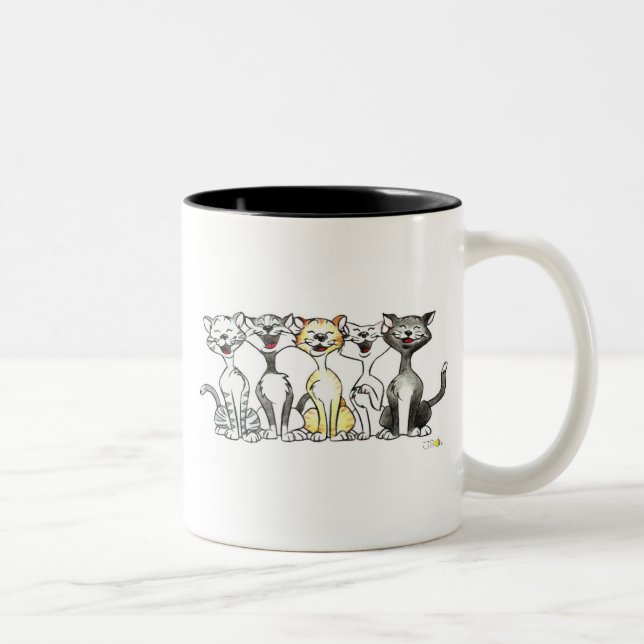 Taza Bicolor Gatos del canto (Derecha)