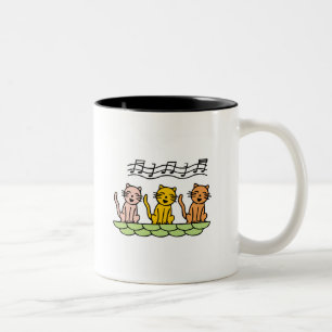 Taza Bicolor Gatos del canto camisetas y regalos