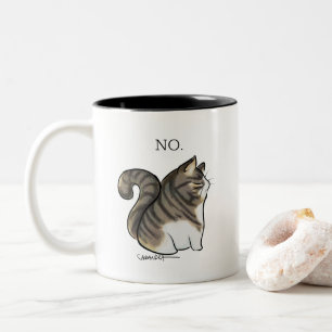 Taza Bicolor Gatos Derp Tabby con marcas blancas