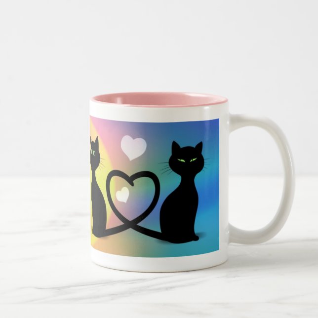 Taza Bicolor Gatos en amor (Derecha)