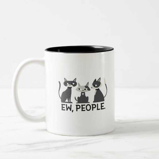 Taza Bicolor Gatos, Ew, Gente (Izquierda)