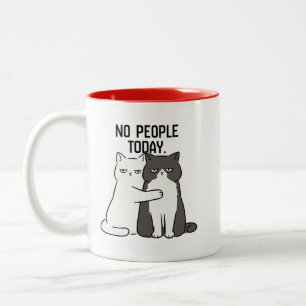 Taza Bicolor Gatos Gruñones Sin Gente Hoy